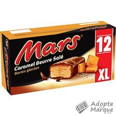 Mars Barres glacées au Caramel Beurre Salé Les 12 barres - 540ML