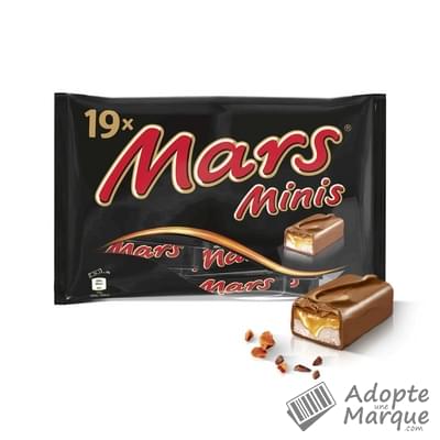 Mars Mini Barres de Chocolat au Lait fourrées au Caramel Le sachet de 19 barres - 366G