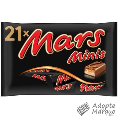 Mars Mini Barres de Chocolat au Lait fourrées au Caramel Le sachet de 21 barres - 403G