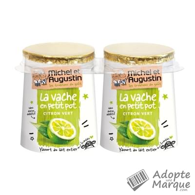 Michel et Augustin Petit pot de Yaourt au Citron Vert Les 2 pots de 125G