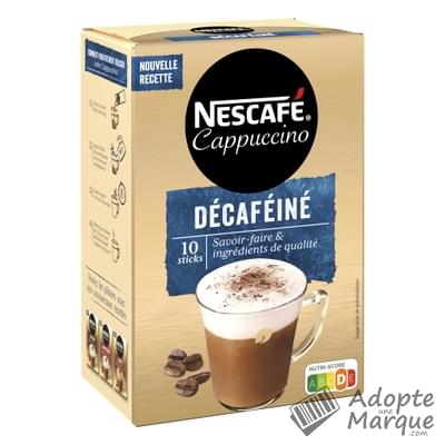 Nescafé Cappuccino Décaféiné Instantané La boîte de 10 sticks - 125G