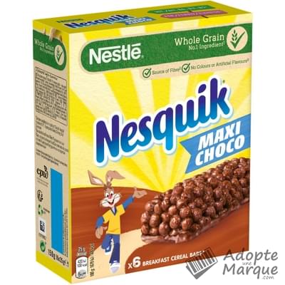 Nesquik Barres de Céréales au Chocolat Maxi Choco La boîte de 6 barres - 150G