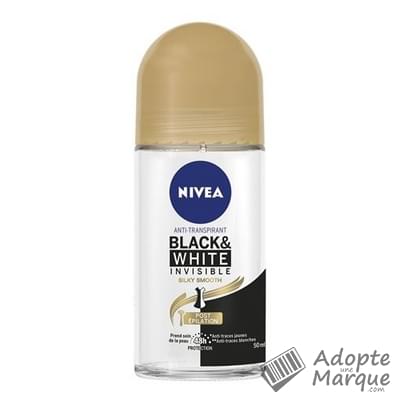 Nivéa Déodorant Anti-Transpirant Black & White Silky Smooth Bille Le roll-on de 50ML