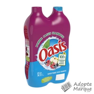 Oasis Boisson rafraîchissante aux fruits - Pomme, Cassis & Framboise Les 2 bouteilles de 2L