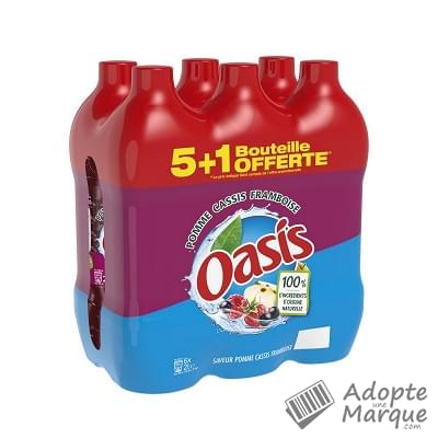 Oasis Boisson rafraîchissante aux fruits - Pomme, Cassis & Framboise Les 6 bouteilles de 2L