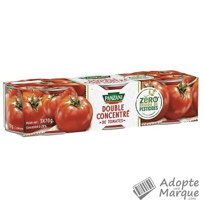 Panzani Double Concentré de Tomates Zéro résidu de pesticides Les 3 conserves de 70G