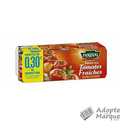 Panzani Sauce aux Tomates fraîches sans conservateur Les 3 conserves de 190G