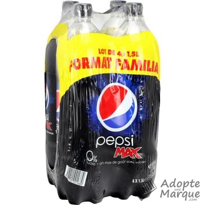 Pepsi Max - Boisson gazeuse aux extraits naturels de végétaux - Zero Sucres "Les 4 bouteilles de 1,5L"