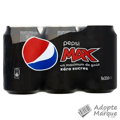 Pepsi Max - Boisson gazeuse aux extraits naturels de végétaux - Zero Sucres Les 6 canettes de 33CL