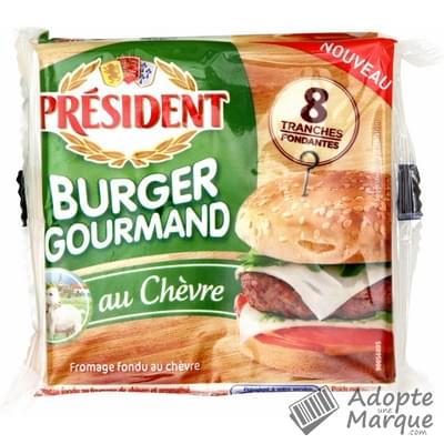Président Burger Gourmand Tranches Chèvre - 18%MG Les 8 tranches - 150G