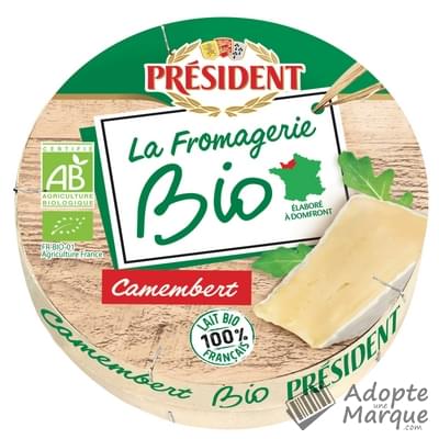 Président Camembert Bio - 21%MG Le fromage de 250G
