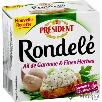 Président Rondelé - Fromage à l'Ail et aux Fines Herbes - 31%MG La boîte de 125G