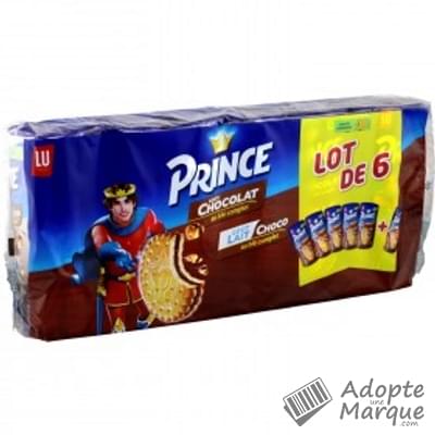 Prince Mix - Biscuits fourrés goût Chocolat (x5) & goût Lait-Choco (x1) Les 6 paquets de 300G