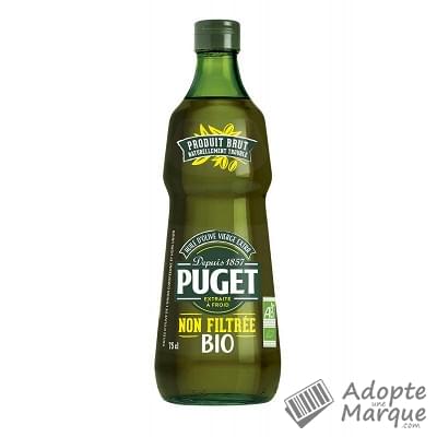 Puget Huile d'Olive vierge extra Bio Non Filtrée La bouteille de 75CL