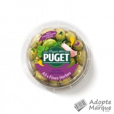 Puget Olives Grecques Ail & Fines Herbes La barquette de 130G