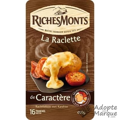 RichesMonts Raclette de Caractère Nature La barquette de 16 tranches - 400G
