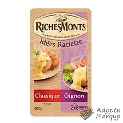 RichesMonts Raclette Duo - Goût Nature & Oignon La barquette de 16 tranches - 400G