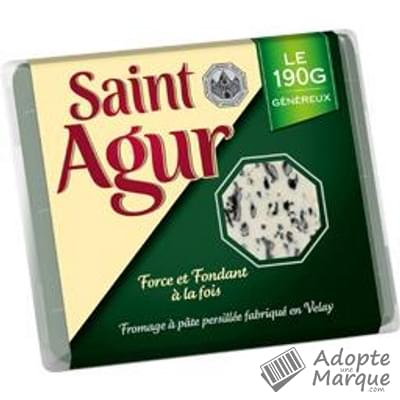 Saint Agur Fromage à pâte persillée 33%MG La barquette de 190G