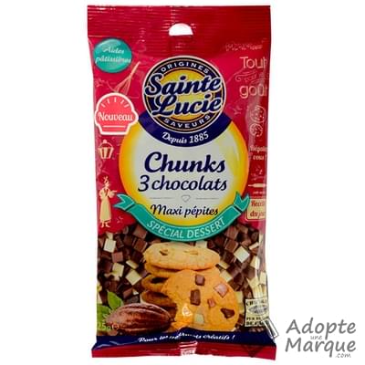 Sainte Lucie Chunks 3 chocolats Le sachet de 125G