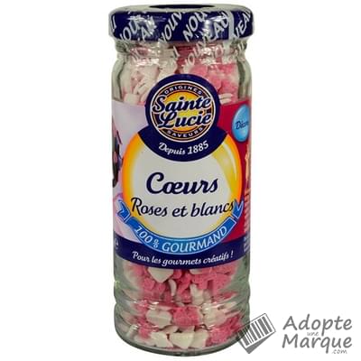 Sainte Lucie Décors à manger Cœurs roses & blancs Le flacon de 55G