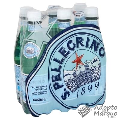 San Pellegrino Eau minérale naturelle gazeuse Les 6 bouteilles de 50CL