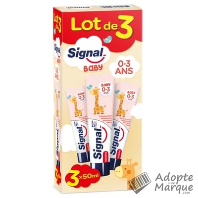 Signal Dentifrice Baby goût Fraise (0 à 3 ans) Les 3 tubes de 50ML