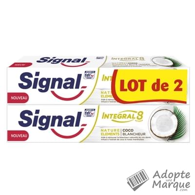 Signal Dentifrice Intégral 8 Actions Nature Eléments Coco Blancheur Les 2 tubes de 75ML