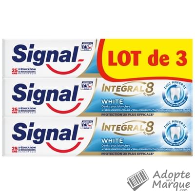 Signal Dentifrice Intégral 8 Actions Soin Complet - White Les 3 tubes de 75ML