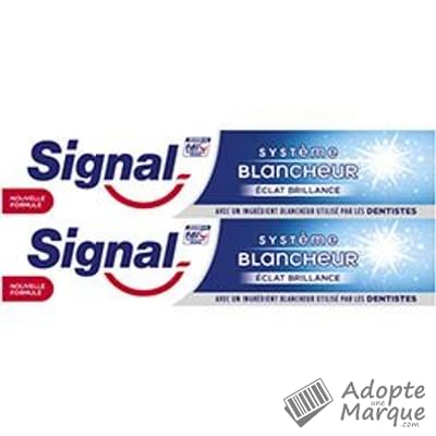 Signal Dentifrice Système Blancheur Eclat Brillance Les 2 tubes de 75ML