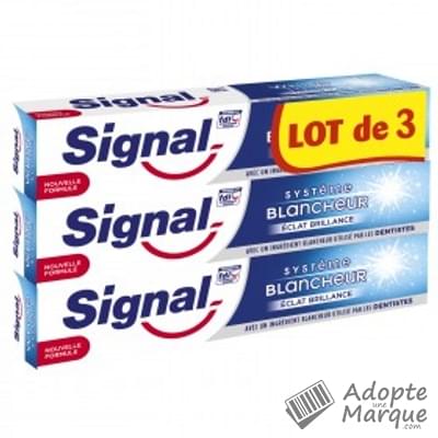 Signal Dentifrice Système Blancheur Eclat Brillance Les 3 tubes de 75ML