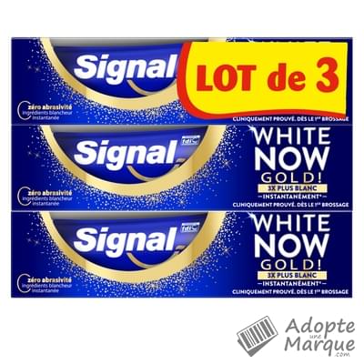 Signal Dentifrice White Now Gold Blancheur Triple Power Les 3 tubes de 75ML