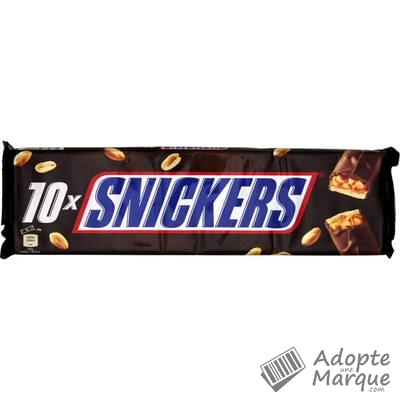 Snickers Barres Cacahuètes & Caramel avec enrobage Chocolat Les 10 barres - 500G
