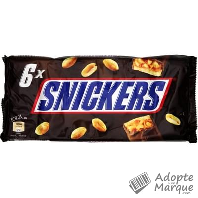 Snickers Barres Cacahuètes & Caramel avec enrobage Chocolat Les 6 barres - 300G