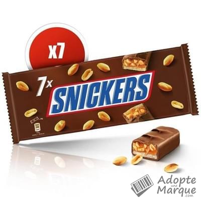 Snickers Barres Cacahuètes & Caramel avec enrobage Chocolat Les 7 barres - 350G