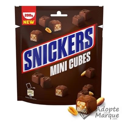 Snickers Mini-Cubes Barres chocolatées aux Cacahuètes & Caramel en cubes Le sachet de 200G