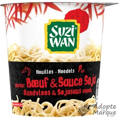 Suzi Wan Cup Nouilles Saveur Bœuf & Sauce Soja Le pot de 62G
