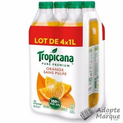 Tropicana Jus d'Orange sans pulpe Les 4 bouteilles de 1L