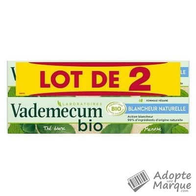 Vademecum Dentifrice Bio Blancheur Naturelle Les 2 tubes de 75ML