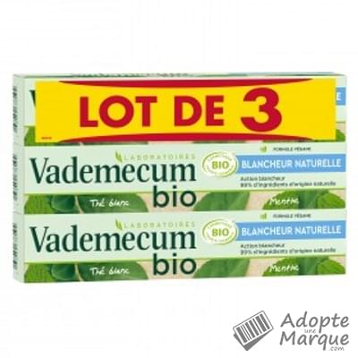 Vademecum Dentifrice Bio Blancheur Naturelle Les 3 tubes de 75ML