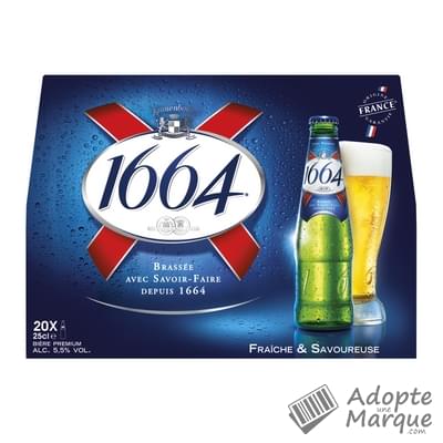 1664 Bière Blonde 5,5% vol. Les 20 bouteilles de 25CL