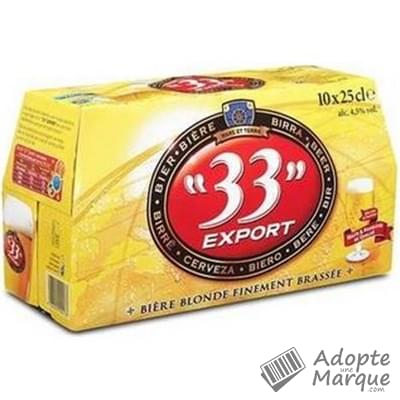 33 Export Bière blonde 4,5° vol. Les 10 bouteilles de 25CL