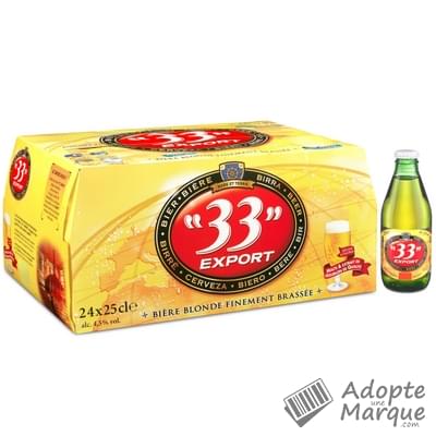 33 Export Bière blonde 4,5° vol. Les 24 bouteilles de 25CL