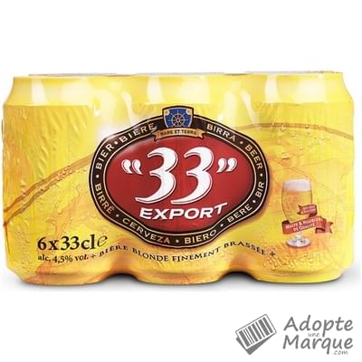 33 Export Bière blonde 4,5° vol. Les 6 canettes de 33CL