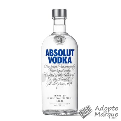 Absolut Vodka - 40% vol. La bouteille de 50CL