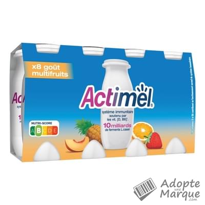 Actimel Boisson lactée - Goût Multifruits Les 8 bouteilles de 100G