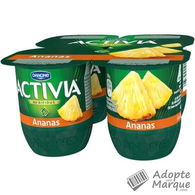 Activia Yaourts au bifidus actif - Goût Ananas Les 4 pots de 125G