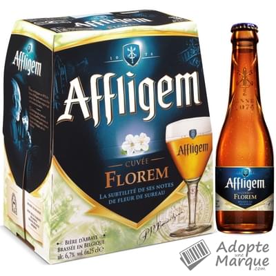 Affligem Bière blonde d'Abbaye - Cuvée Florem - 6,7% vol. Les 6 bouteilles de 25CL