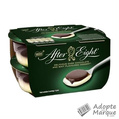 After Eight Crème Dessert au Chocolat Noir aromatisé à la Menthe Les 4 pots de 70G