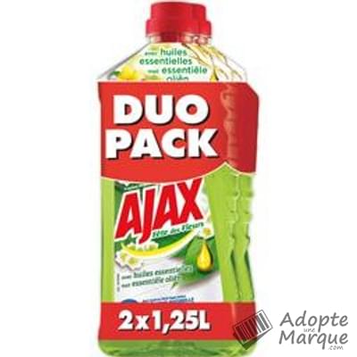 Ajax Fête des Fleurs - Nettoyant ménager - Parfum Muguet "Les 2 flacons de 1,25L"
