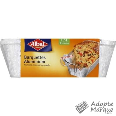 Albal Barquettes aluminium anti-adhérentes - Grand format "Le lot de 3 barquettes de 1,5 L"